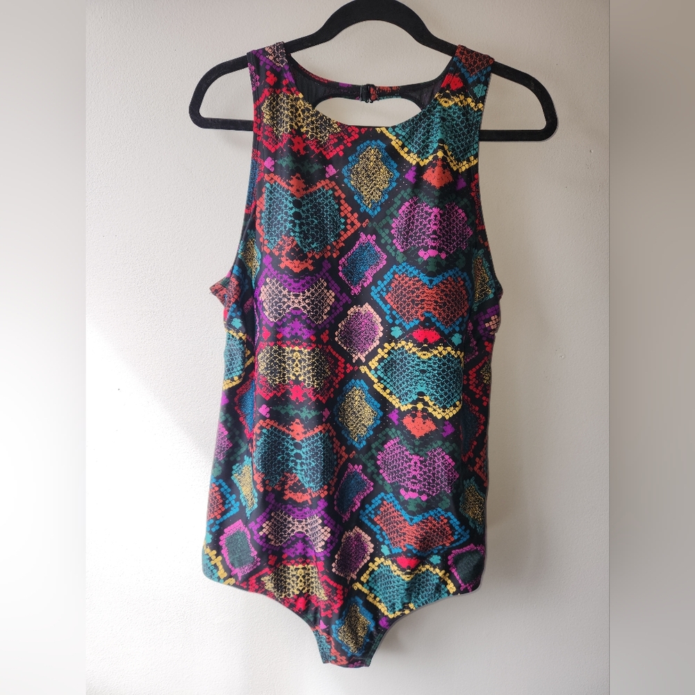 Torrid Snakeskin High Neck One Piece Swimsuit, Size 3 - Picture 2 of 10